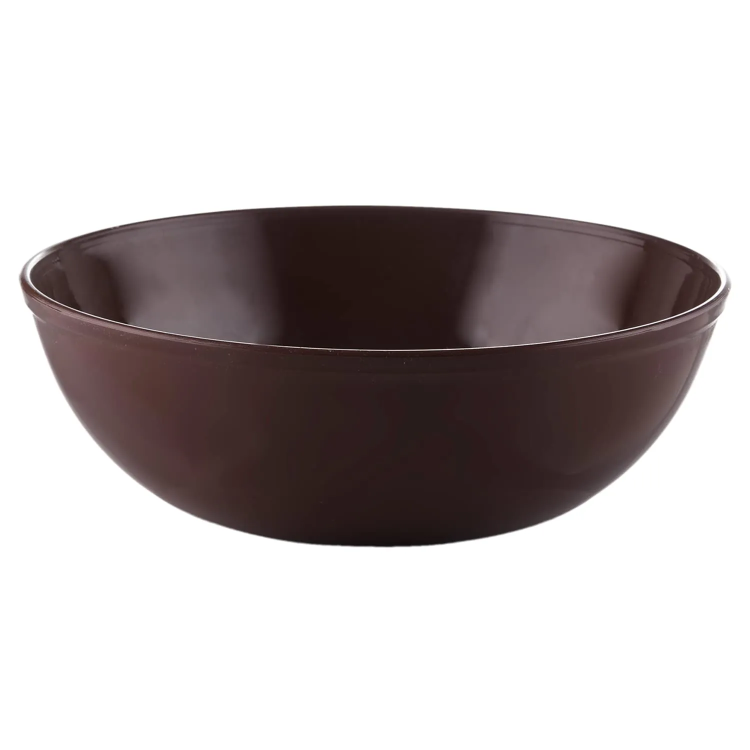 Kuber Industries Bowls|Plastic Serving Round Bowls|Katori for Kitchen|Microwave Safe Bowls for Rice|Soup|Pasta|250 ML|Pack of 12 (Brown)