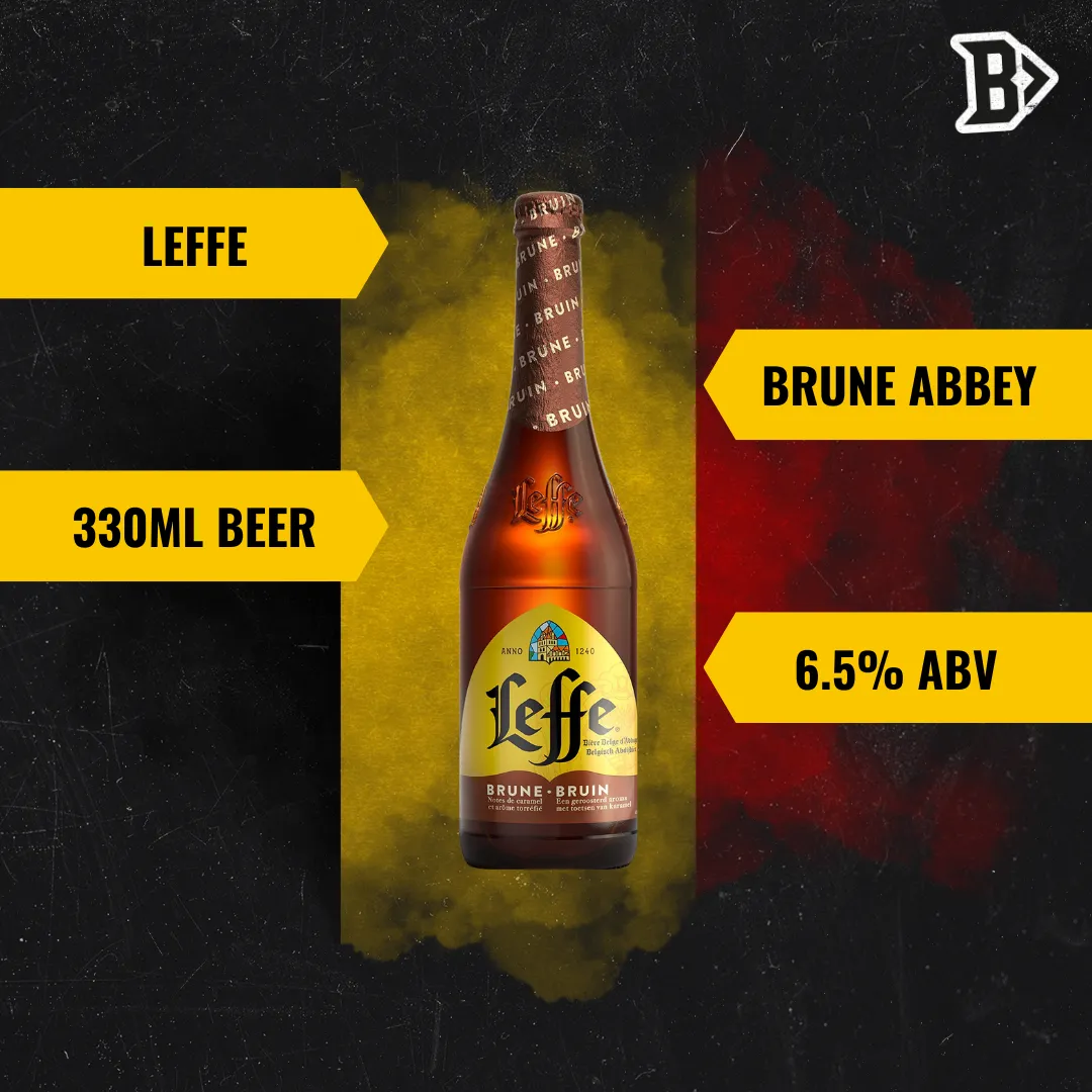 Leffe Belgian Brune Abbey Beer 330ml Bottles - 6.5% ABV (12 Pack)