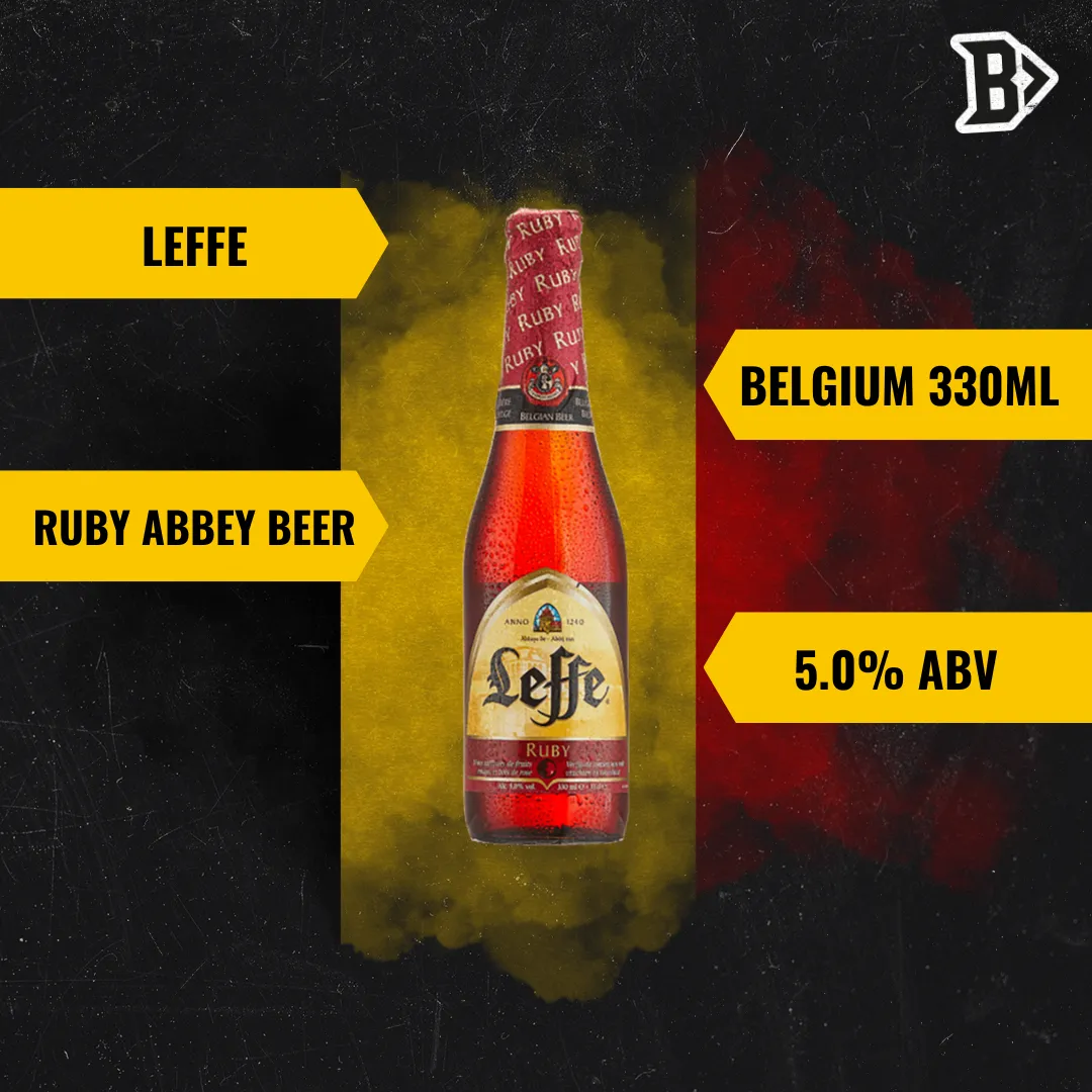 Leffe Belgian Ruby Abbey Beer 330ml Bottles - 5.0% ABV (12 Pack)