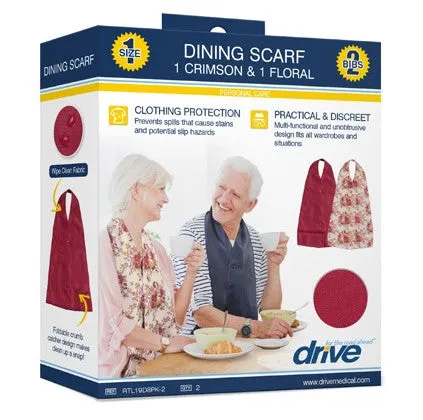 Lifestyle Eating Bib Scarf with Built in Crumb Catcher, Pack of 2