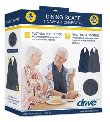 Lifestyle Eating Bib Scarf with Built in Crumb Catcher, Pack of 2