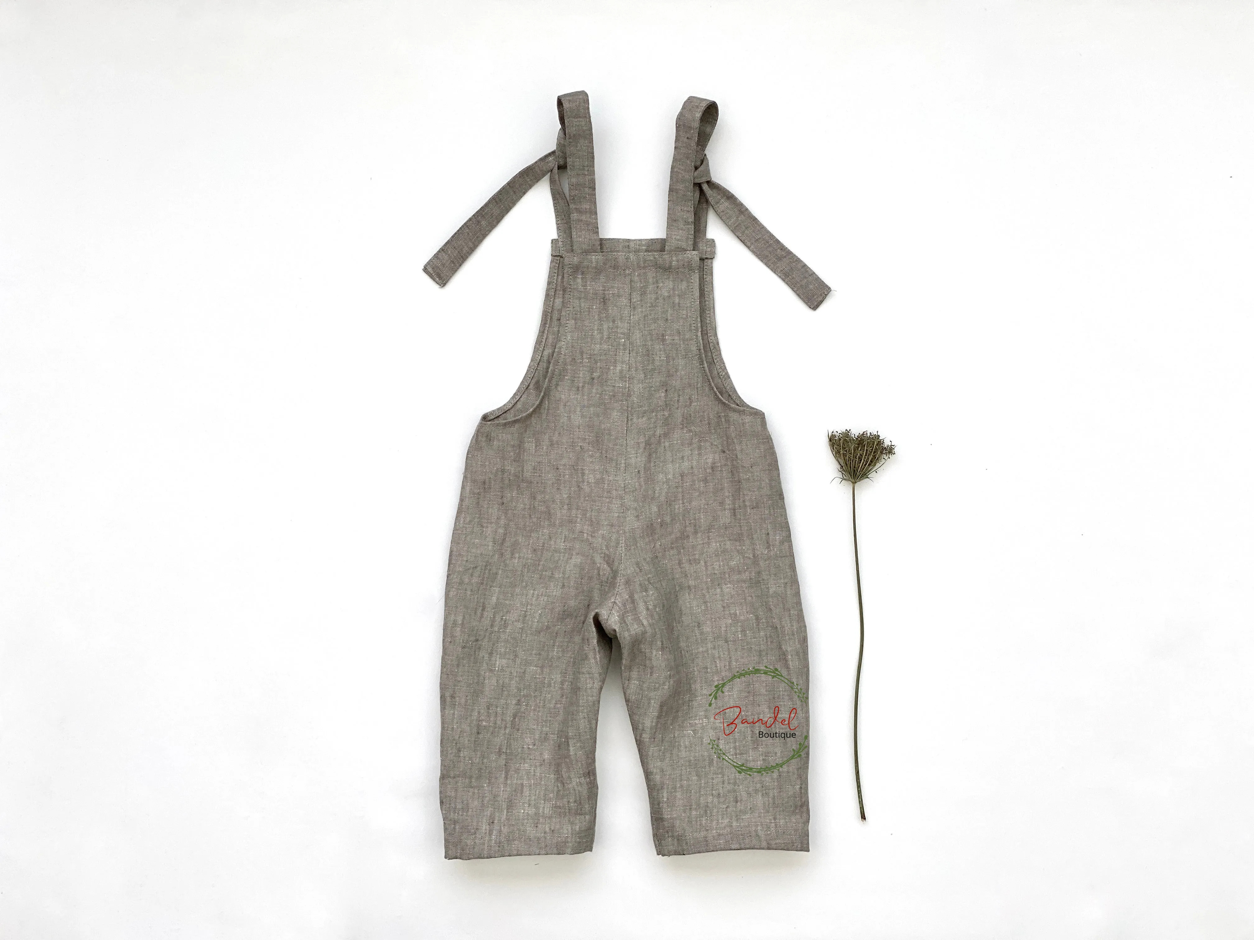 Linen Dungarees- Khaki