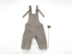 Linen Dungarees- Khaki