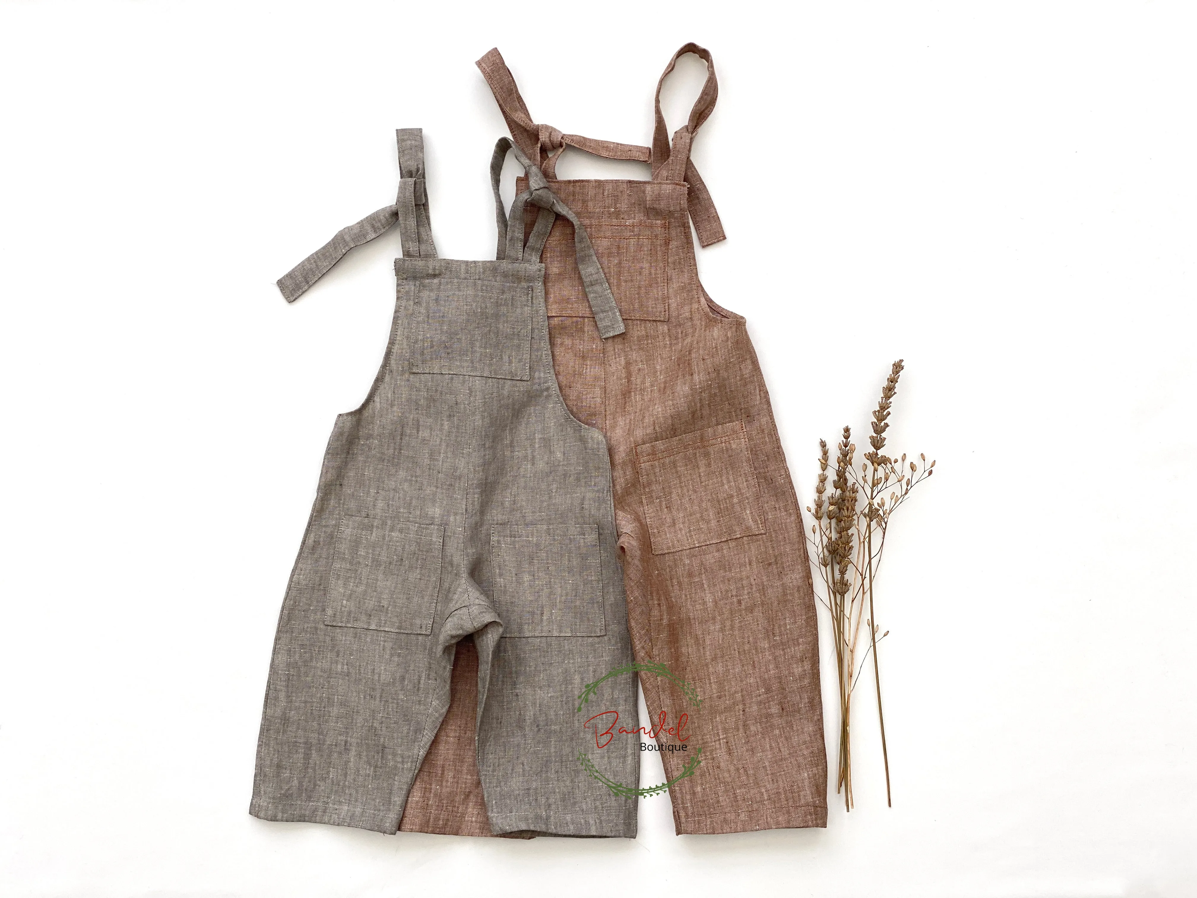 Linen Dungarees- Khaki