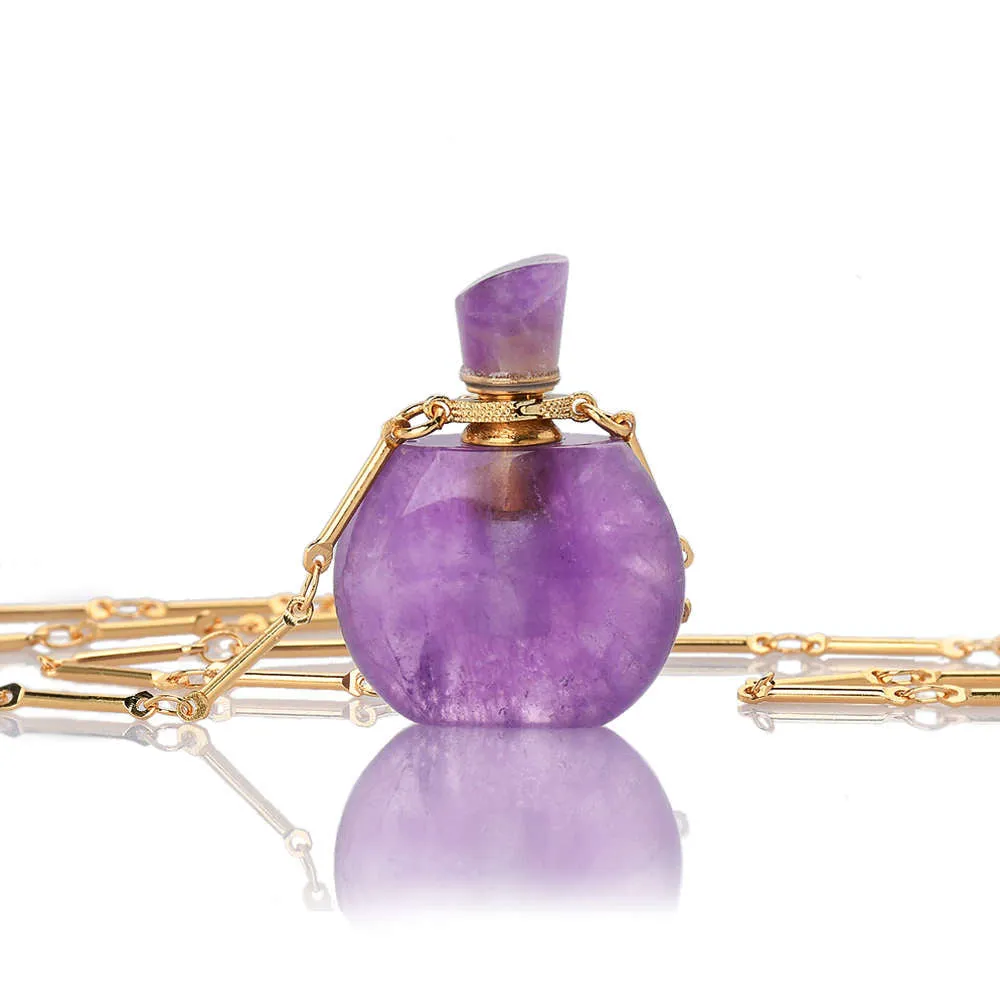 Lisa Healing Crystal Perfume Bottle Necklace