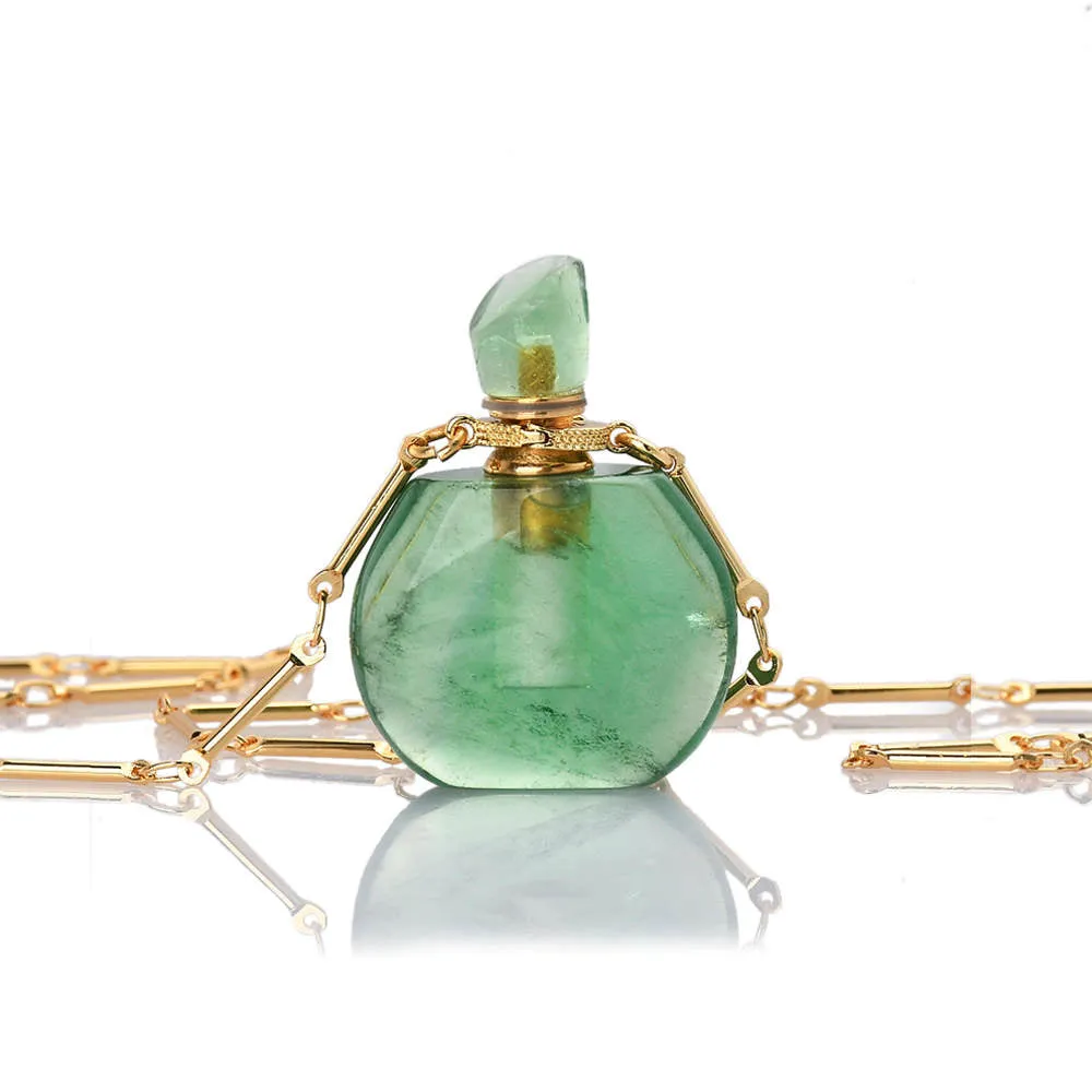 Lisa Healing Crystal Perfume Bottle Necklace