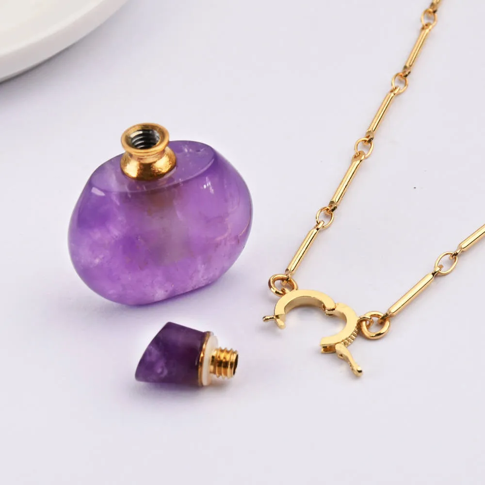 Lisa Healing Crystal Perfume Bottle Necklace