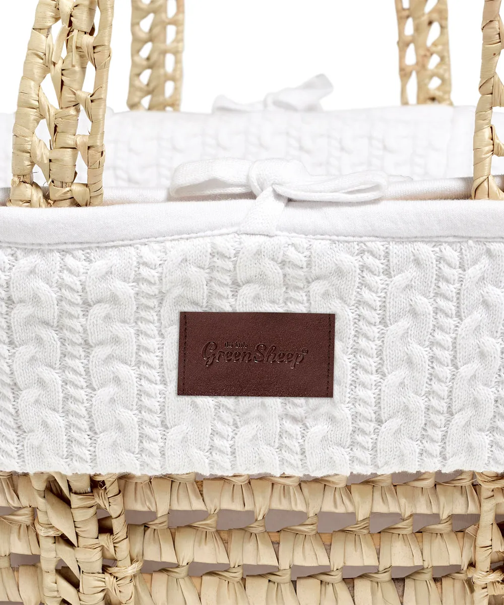 Little Green Sheep Organic Knitted Moses Basket & Mattress