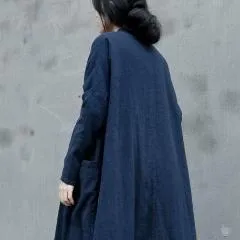 Long Linen Cardigan with Large Pockets | Lotus