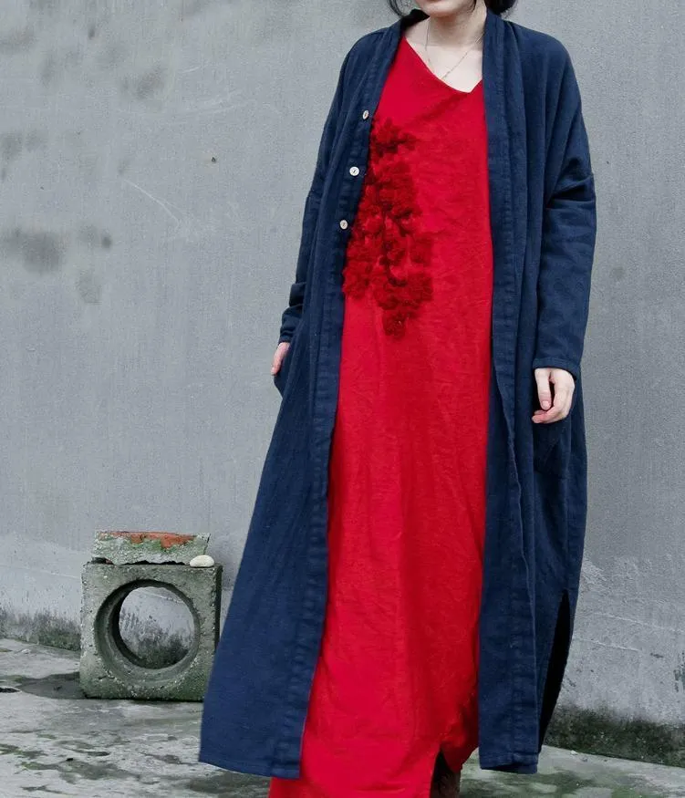 Long Linen Cardigan with Large Pockets | Lotus