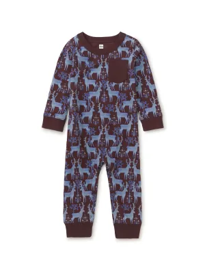 L/S Pocket Romper, Anatolian Deer