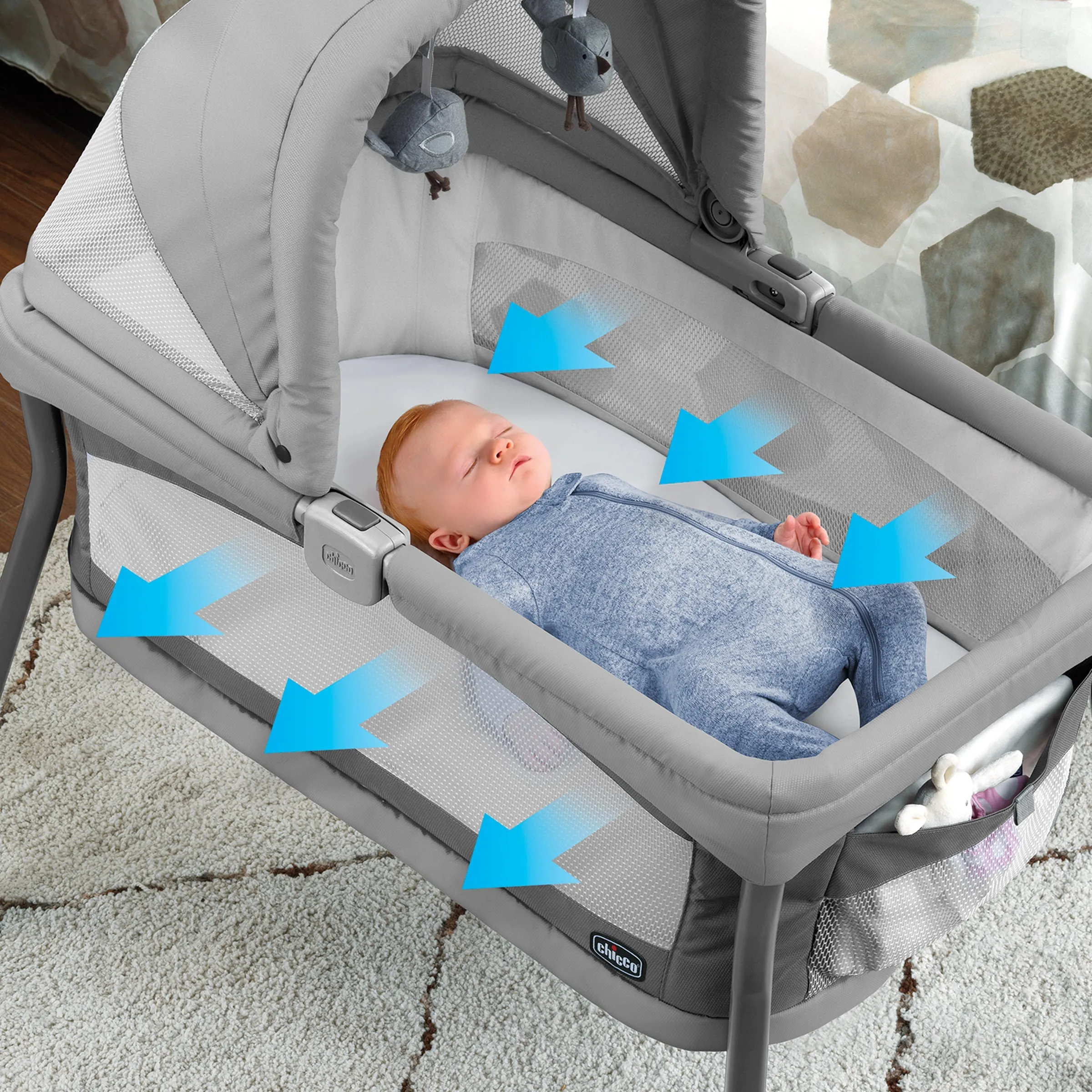 LullaGo Nest Portable Bassinet - Dove by The Dopple