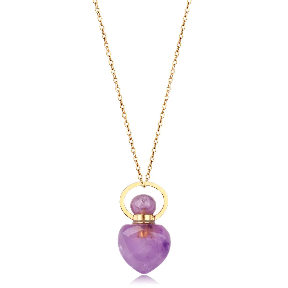 Mini Heart Perfume Bottle Necklace