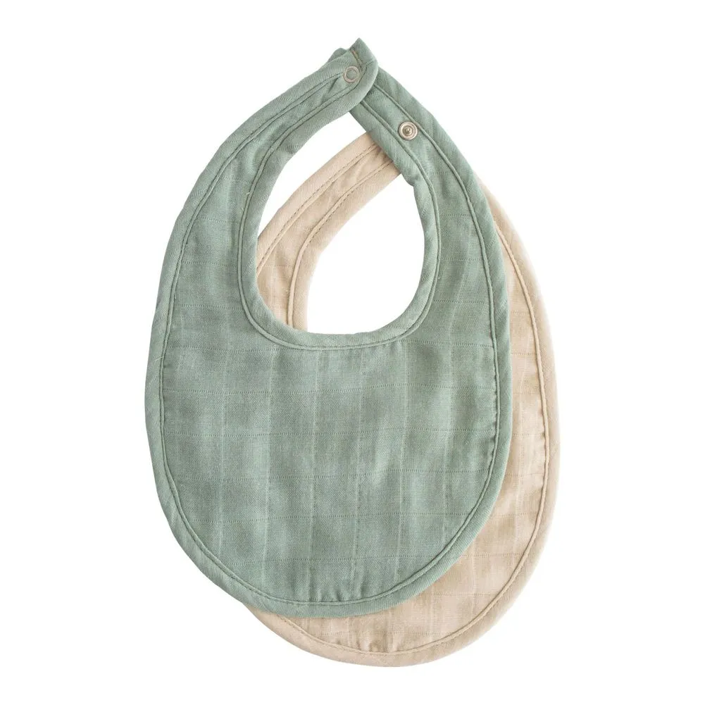 Mushie 2-Pack Cotton Muslin Bibs