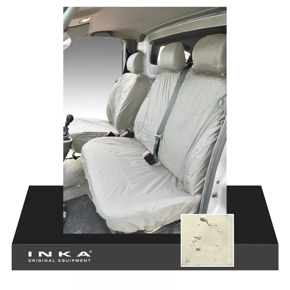 Nissan Primastar Front 1 2 Fully Tailored Waterproof Seat Covers Beige MY 01-14