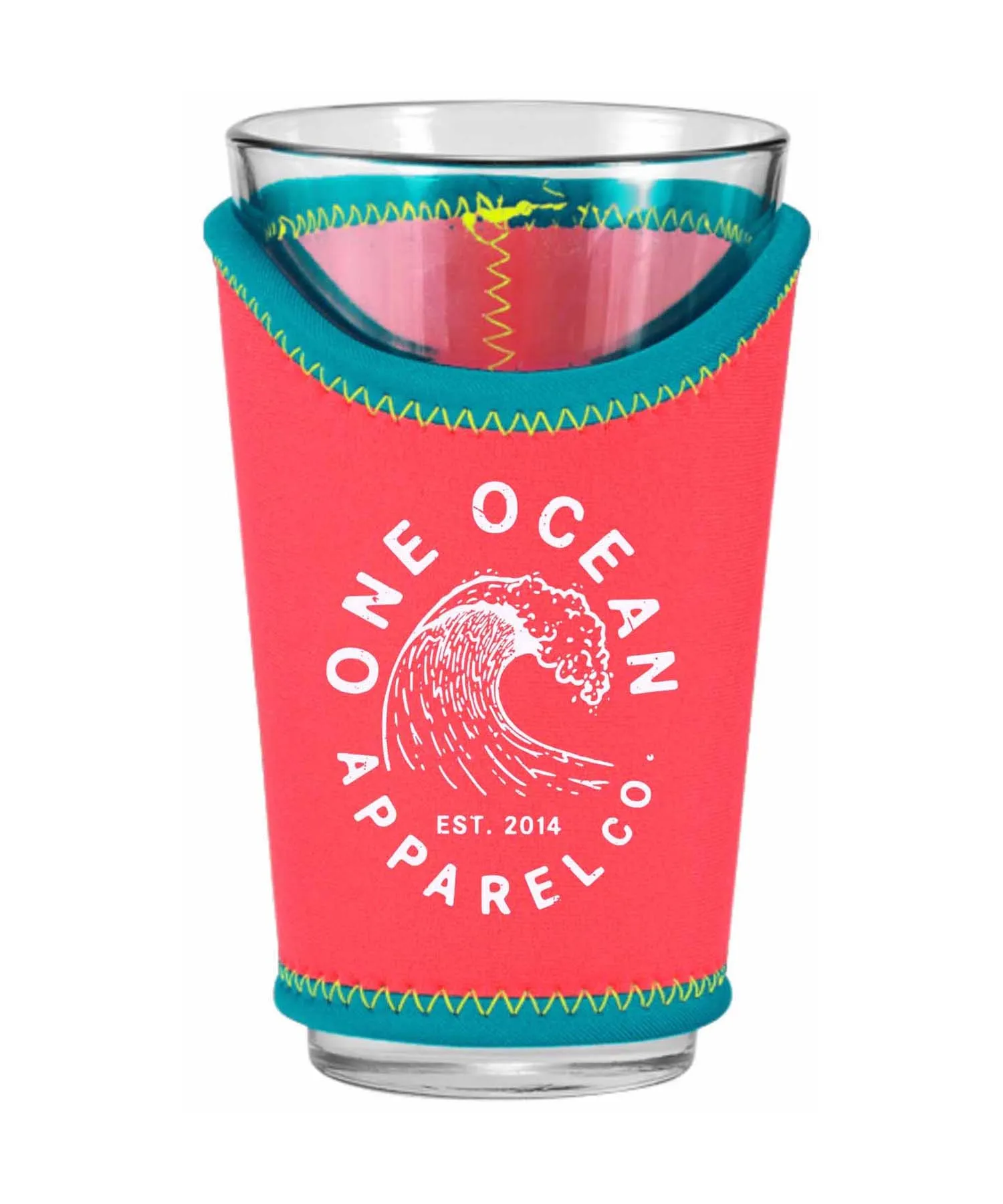 One Ocean Wave Logo Pint Glass Koozie