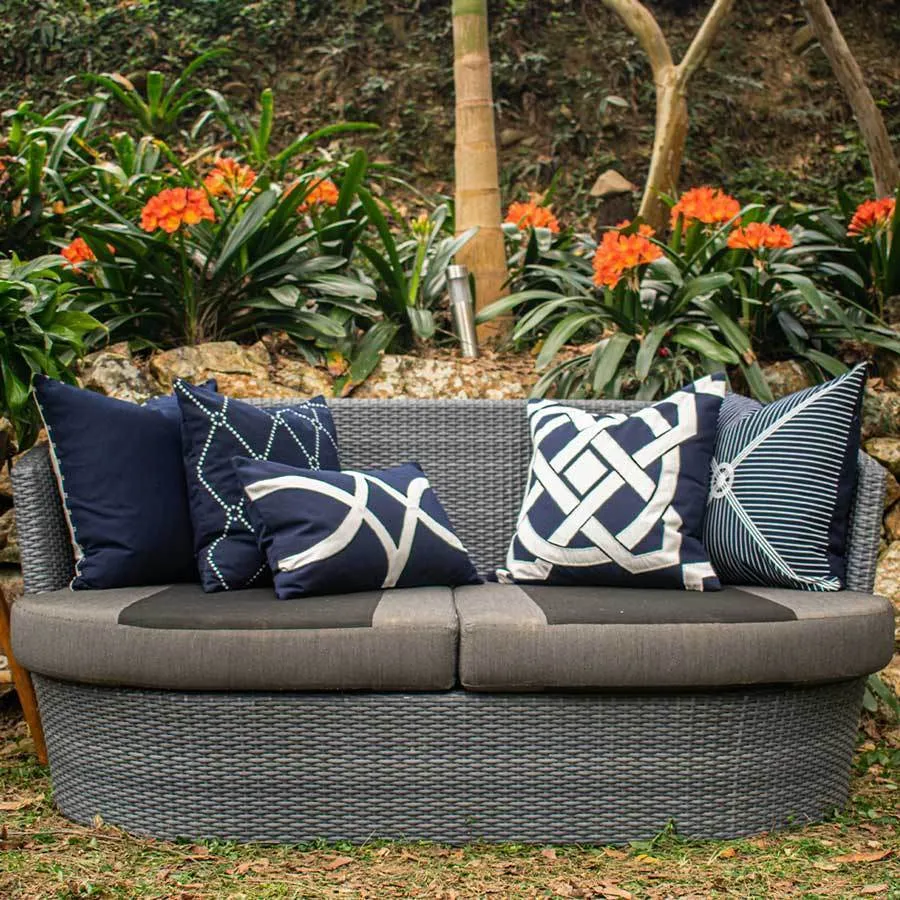 Outdoor Dots Navy Medium Cushion 50 x 50 cm