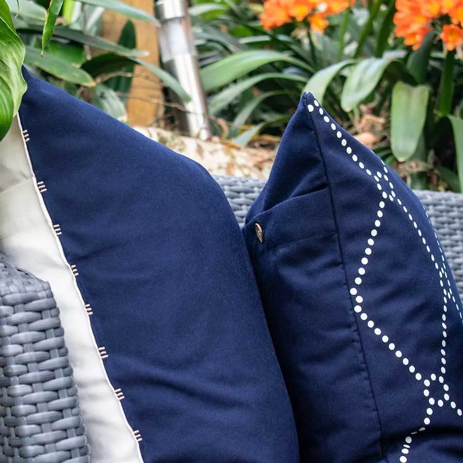 Outdoor Dots Navy Medium Cushion 50 x 50 cm