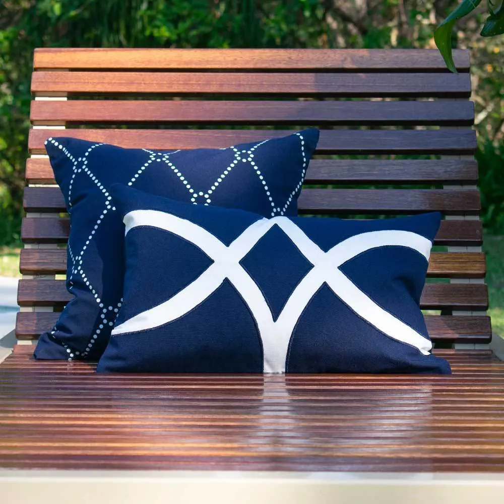 Outdoor Dots Navy Medium Cushion 50 x 50 cm