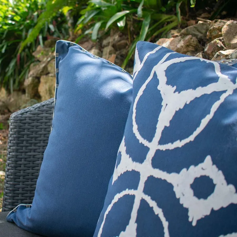 Outdoor Inner Ikat Diamond Storm Lounge Cushion 55 x 55 cm