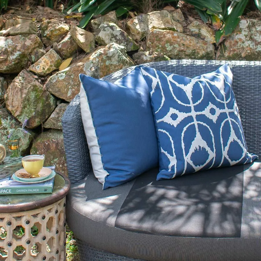 Outdoor Inner Ikat Diamond Storm Lounge Cushion 55 x 55 cm