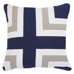 Outdoor Regent Cross Navy Lounge Cushion 55 x 55 cm