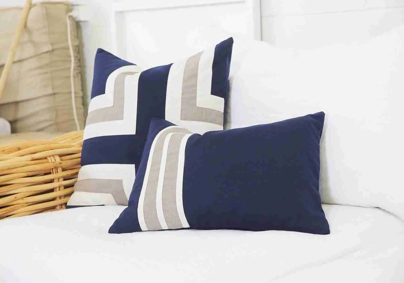 Outdoor Regent Cross Navy Lounge Cushion 55 x 55 cm