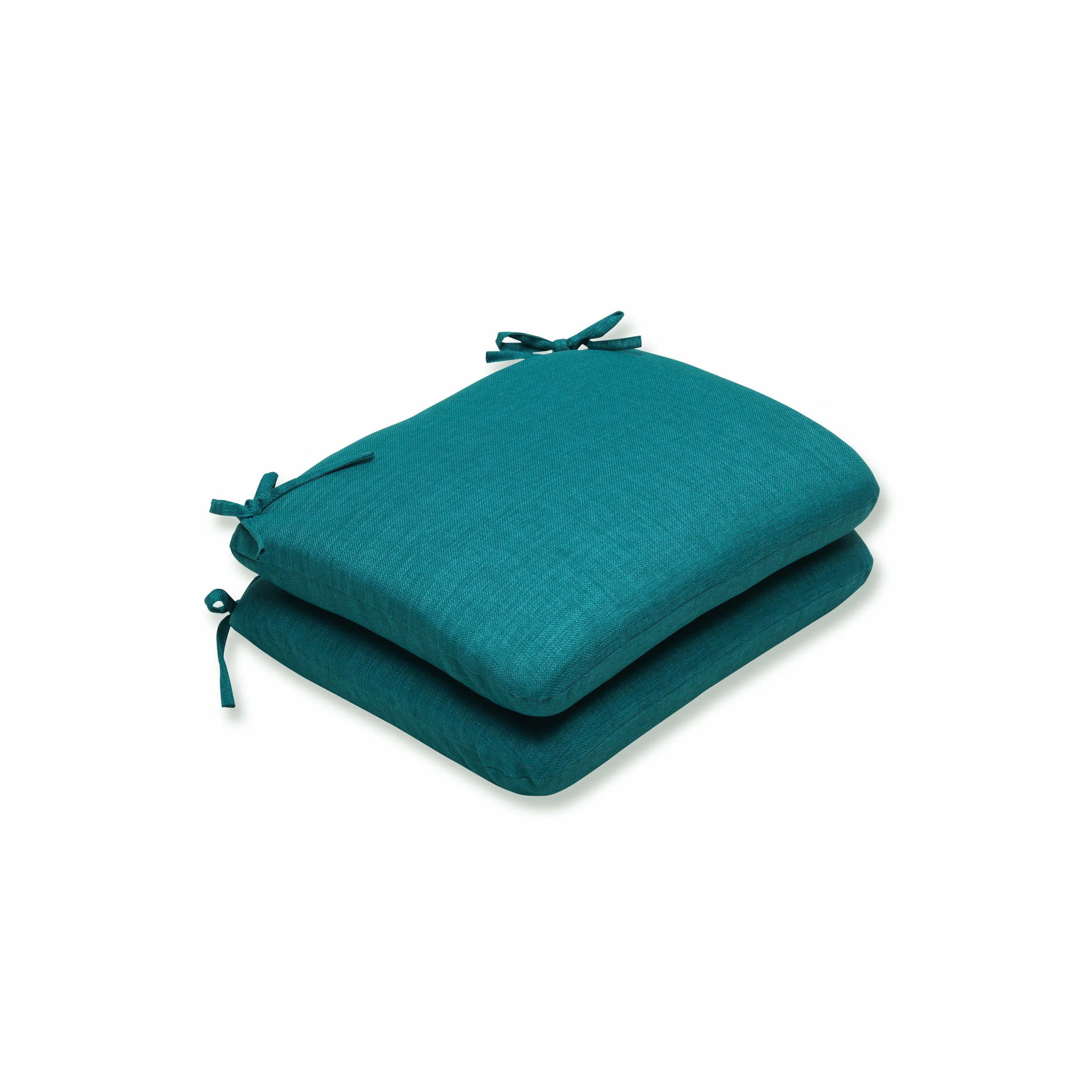 Outdoor/Indoor Rave Teal Rounded Corners Seat Cushion (Set of 2)