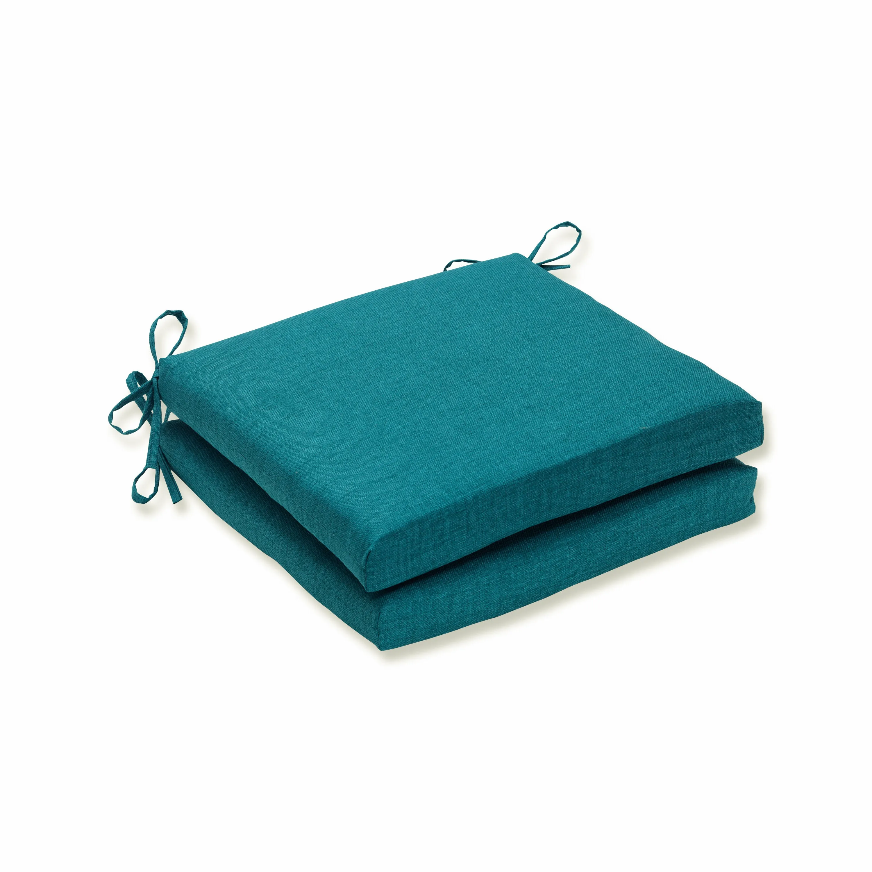 Outdoor/Indoor Rave Teal Squared Corners Seat Cushion 20x20x3 (Set of 2)