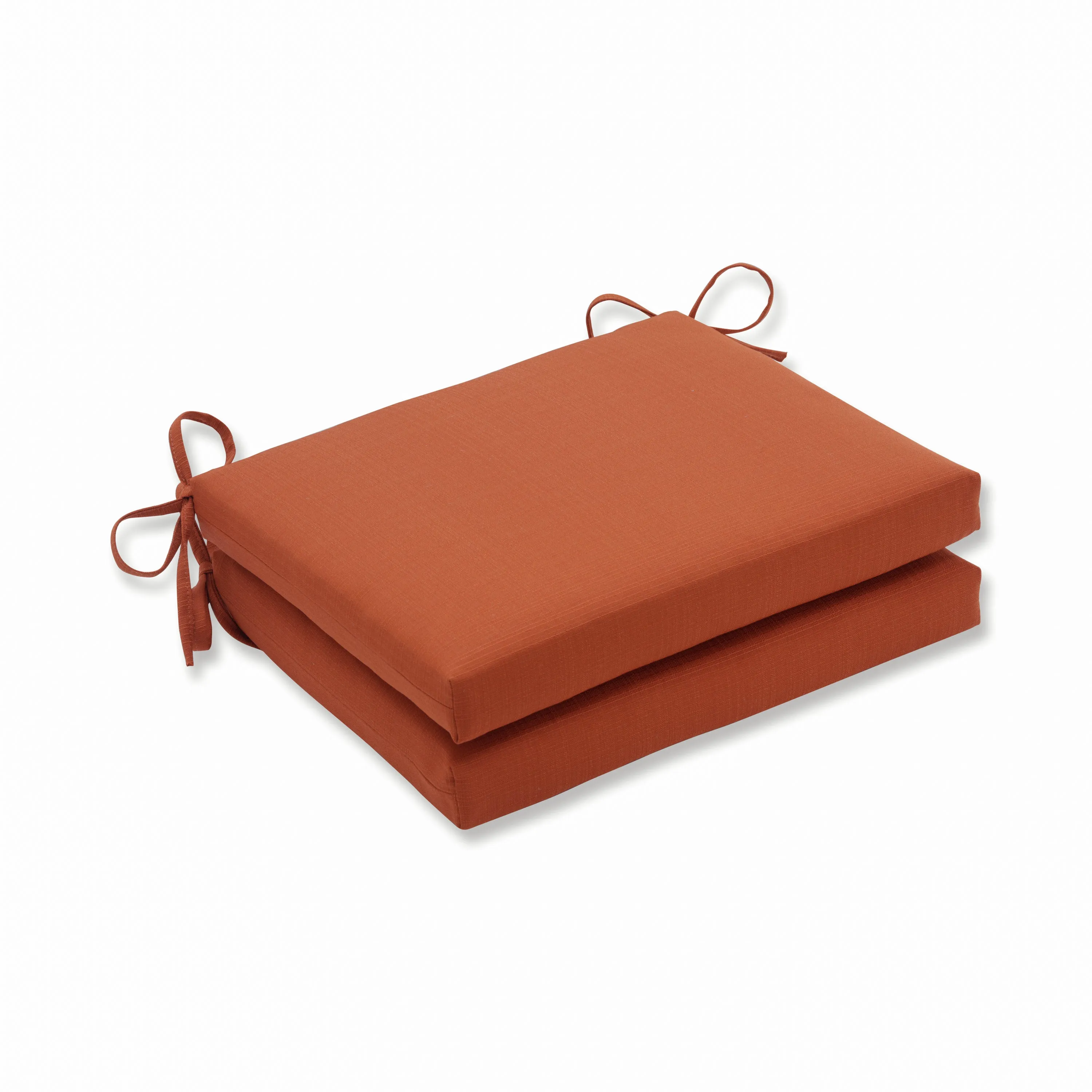 Outdoor/Indoor Solid Cinnabar Squared Corners Seat Cushion (Set of 2)