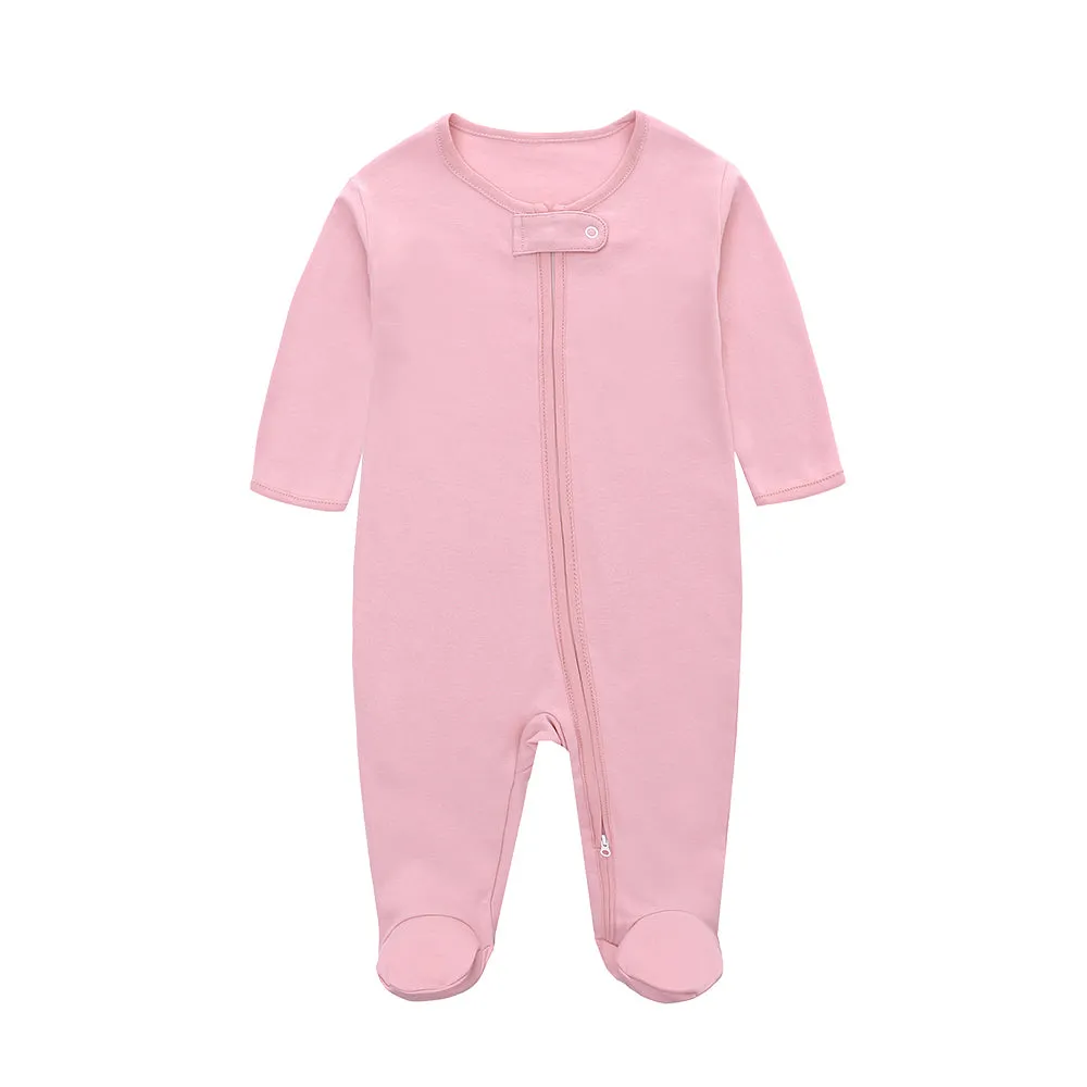 Plain Pink Zippy Romper Set