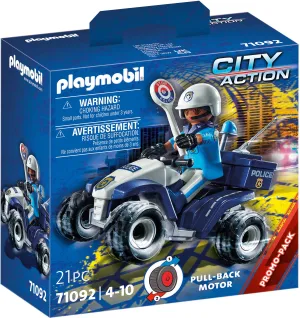 Playmobil 71092 City Action Police Quad With Pull-Back Motor