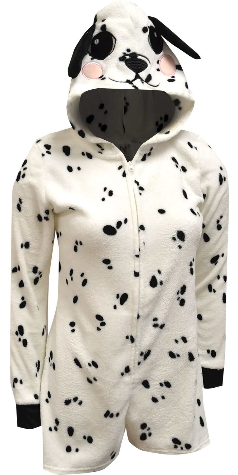 Plush Dalmatian Hooded Romper Onesie Pajama