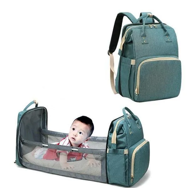 Portable Foldable Baby Bed Backpack Bag - Assorted Colours