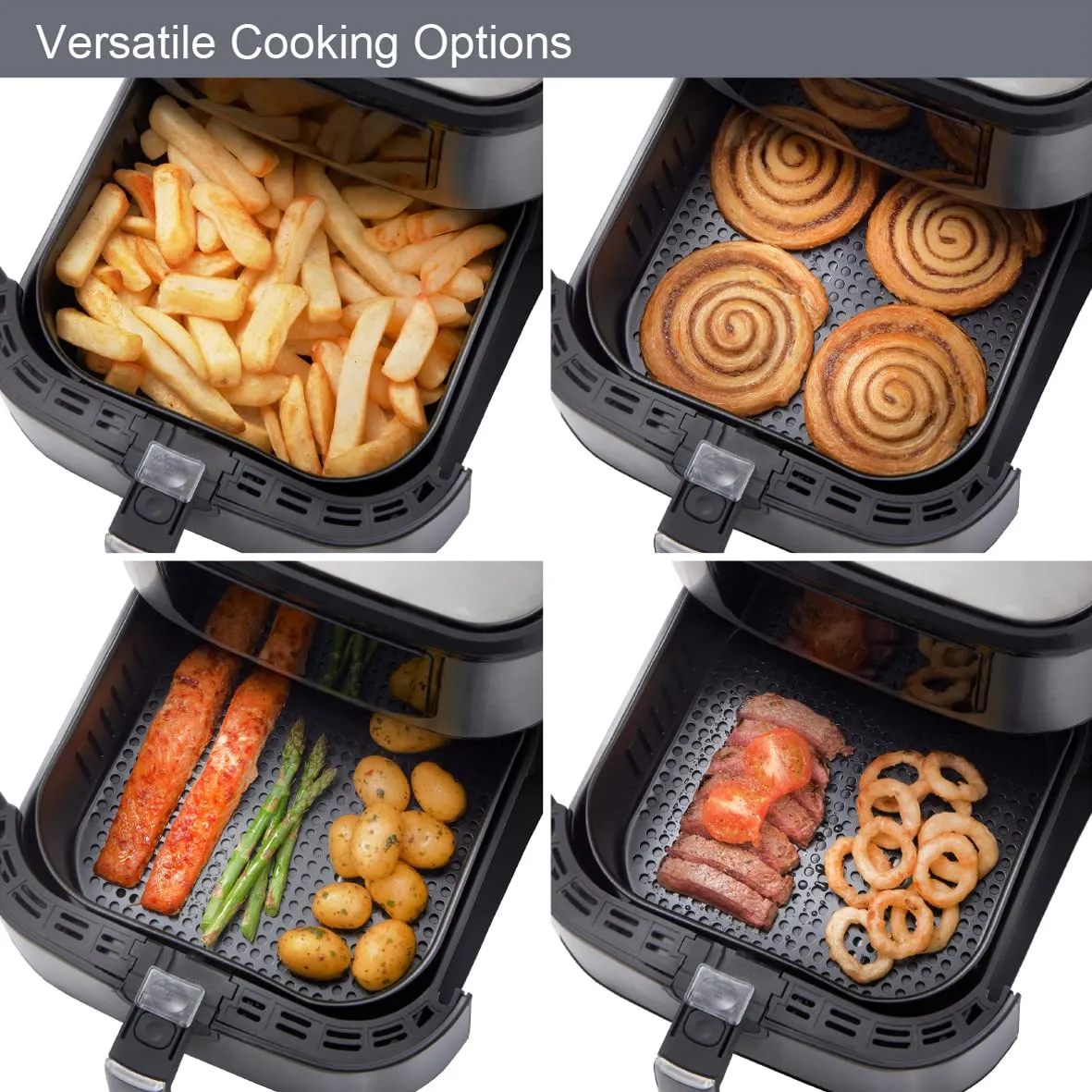 Quest 5.5L Digital Air Fryer/Removable Basket/Energy Efficient/Non-Stick/Adjustable Temperature & 60 Min Timer/Easy Digital Display/Oil Free Air Fryers