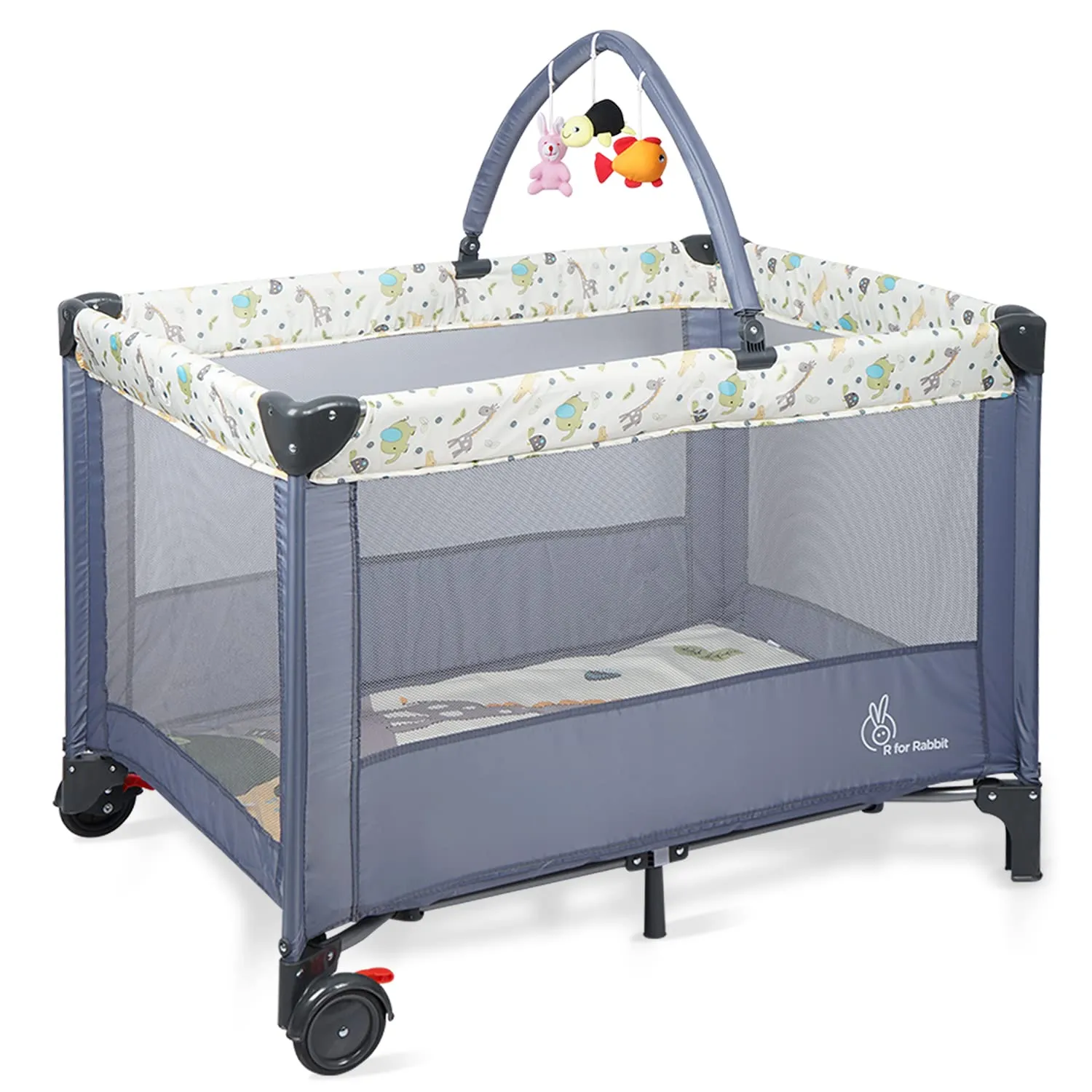 R FOR RABBIT Hide and Seek Elite Smart Folding Baby Bed Cot (Play Pen) for Kids of 0 to 3 years