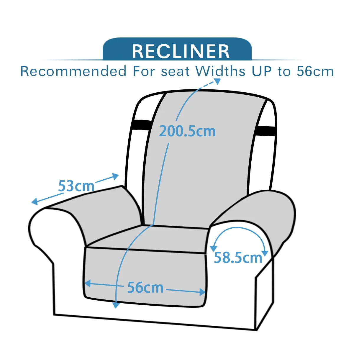 Recliner Cover Chair Reclining Chair Cover Protect from Pets/Kids Non Slip Cover