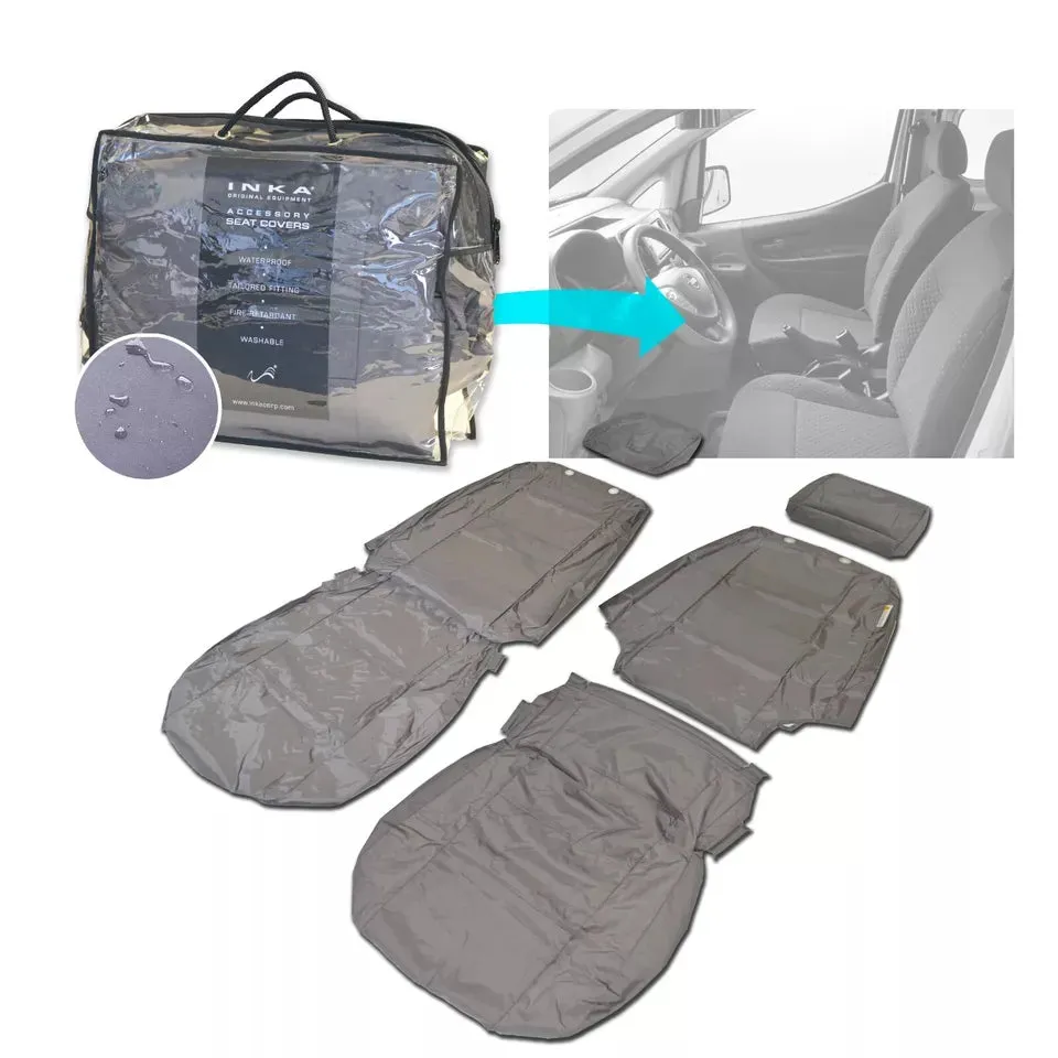 Renault Master Front 1 1 INKA Fully Tailored Waterproof Seat Covers Grey MY08-16