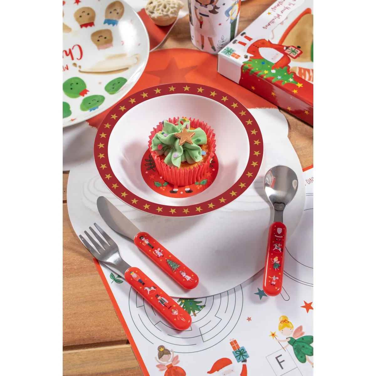 RSW Christmas Santa & The Nutcracker Kids Cutlery Set