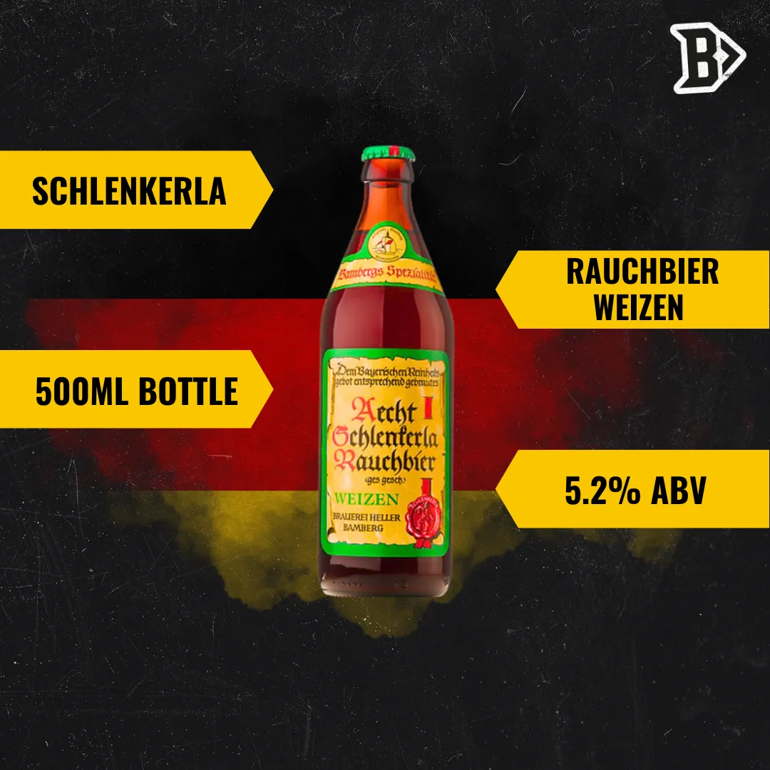 Schlenkerla Rauchbier Weizen Wheat Beer 500ml Bottles - 5.2% ABV (12 Pack)