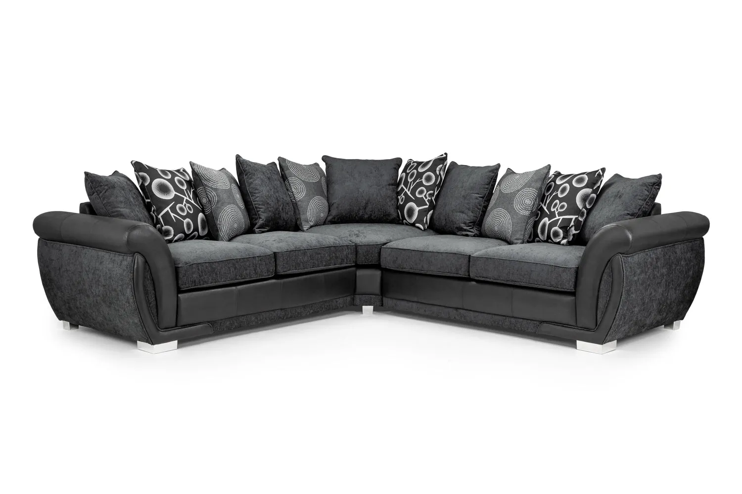 Shannon Sofa - Black/Grey Large Corner - 240 x 240 CM