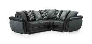 Shannon Sofa - Black/Grey Right Hand Facing Corner - 240 x 195 CM