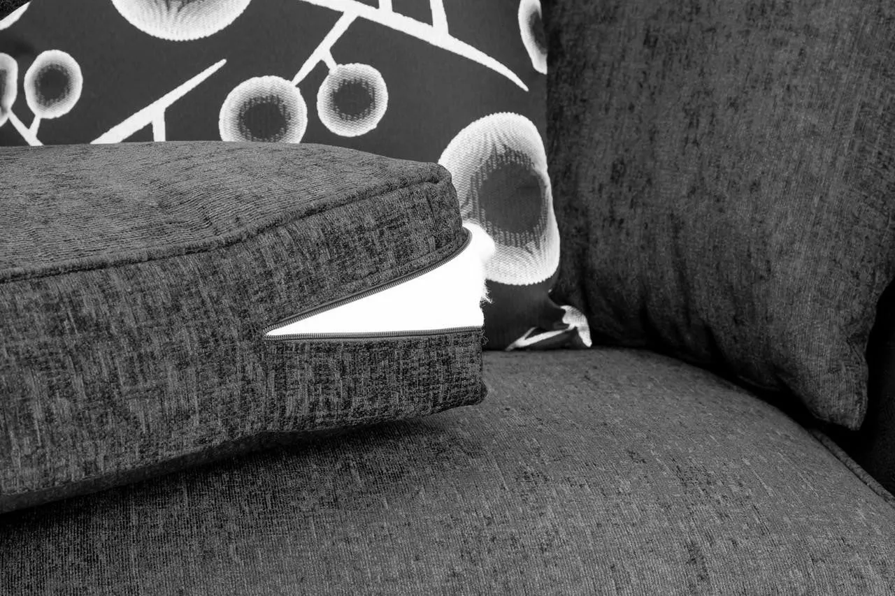 Shannon Sofa - Black/Grey Right Hand Facing Corner - 240 x 195 CM