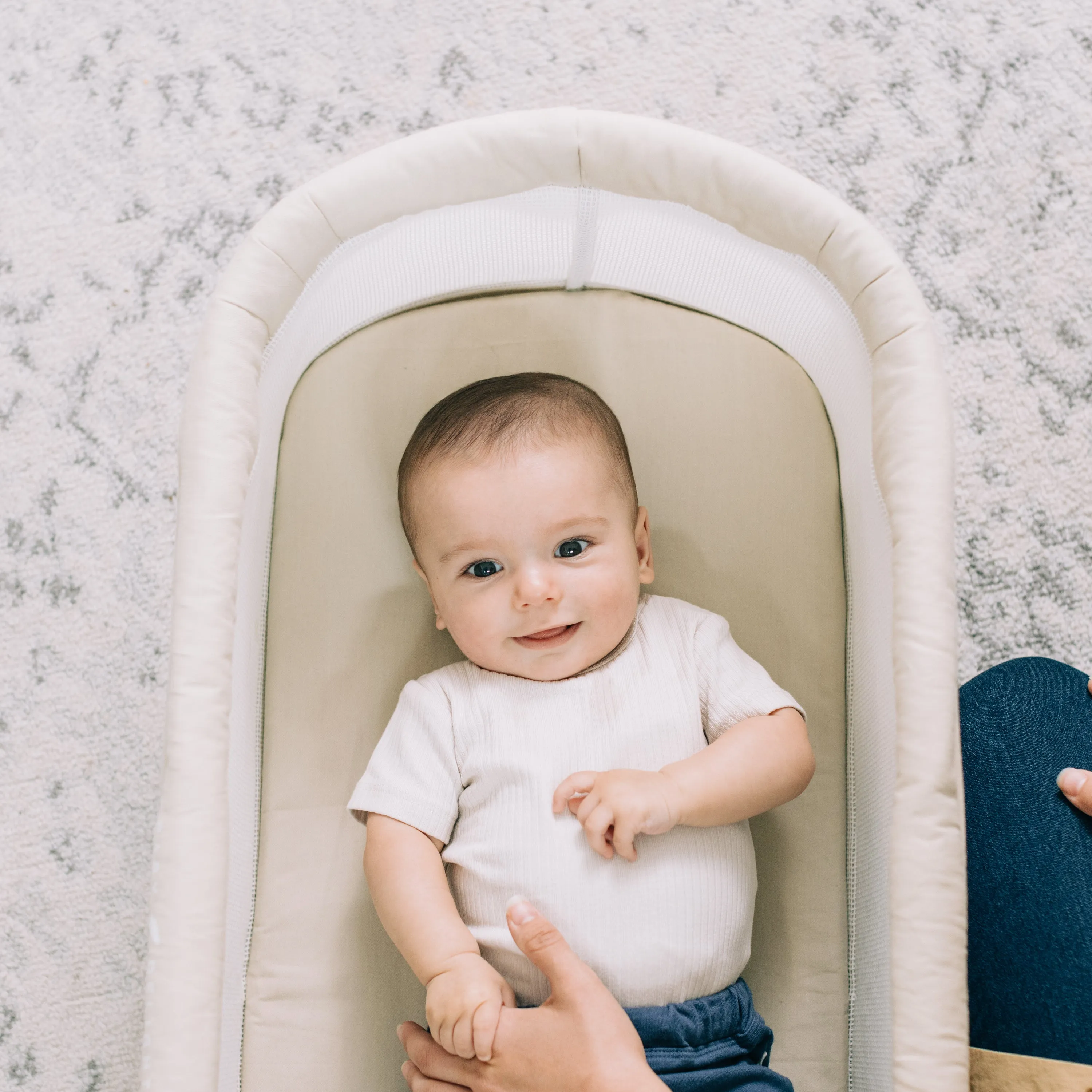 Snuggle Nest™ Organic Portable Bassinet-Organic Oat