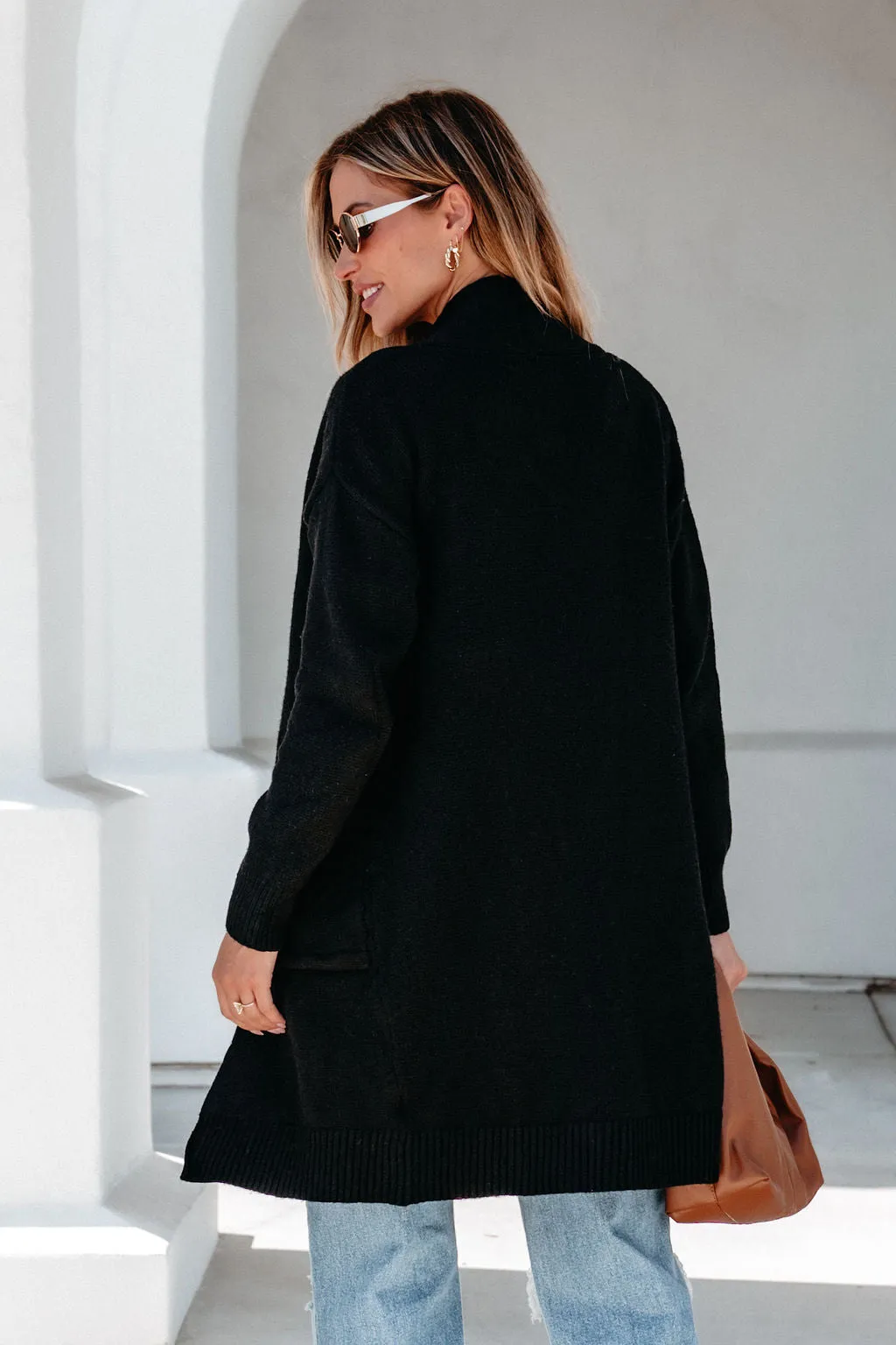 Solid Black Oversized Duster Cardigan - FINAL SALE