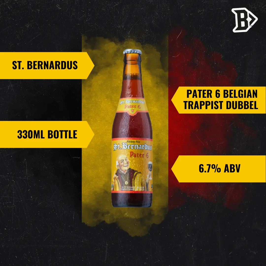 St. Bernardus Pater 6 Belgian Trappist Dubbel Beer 330ml Bottles - 6.7% ABV (12 Pack)