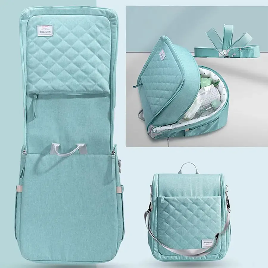 Sunveno Portable Baby Bed & Bag (Sea Green)