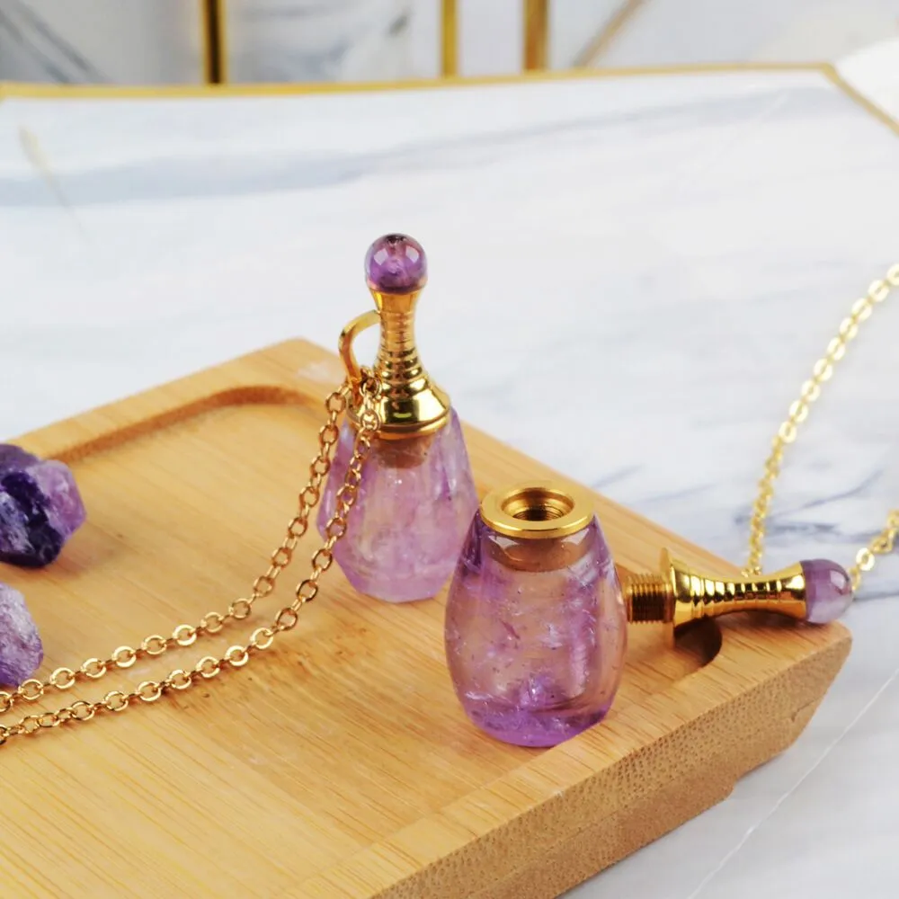 Sylvia Natural Stone Perfume Bottle Necklace