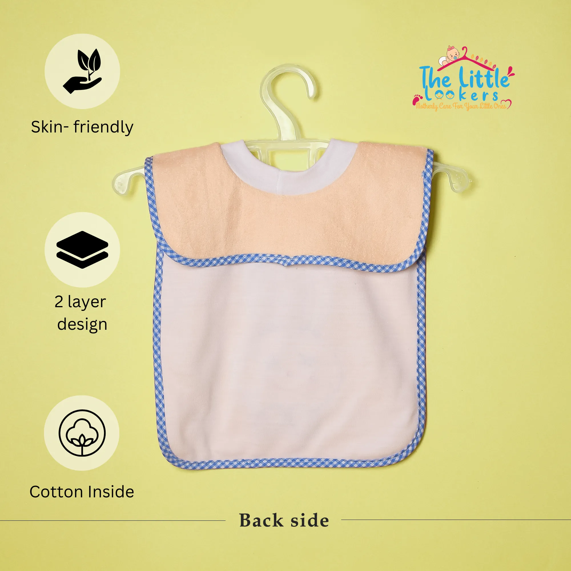 THE LITTLE LOOKERS Soft Terry Cotton Baby Bibs with Comfortable Round Neck for Bottle Feeding & Breast Feeding | Double Layered Skins for Quick Absorption & Fast Drying