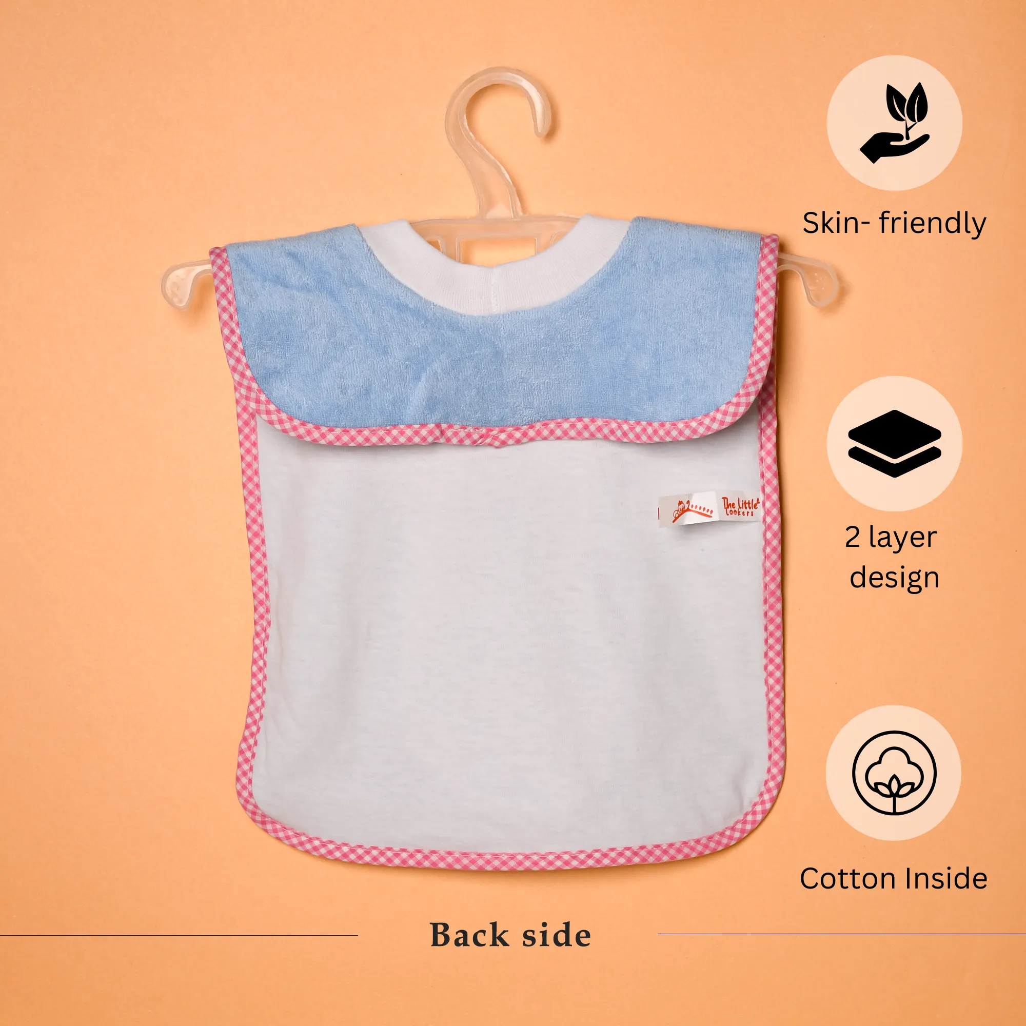 THE LITTLE LOOKERS Soft Terry Cotton Baby Bibs with Comfortable Round Neck for Bottle Feeding & Breast Feeding | Double Layered Skins for Quick Absorption & Fast Drying